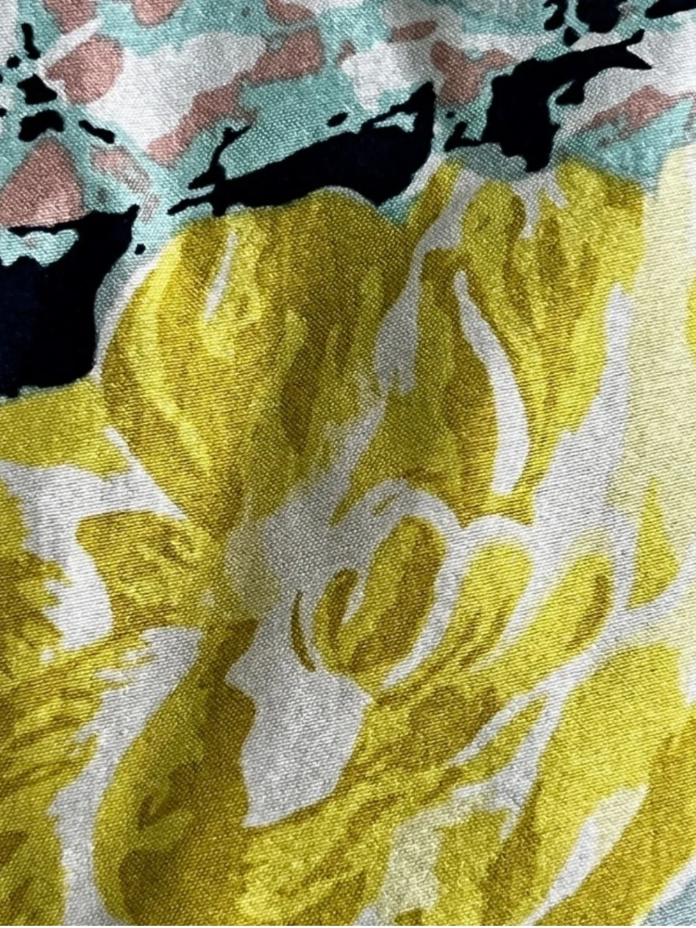 J.Crew 100% Silk Watercolor Floral A-Line Dress Blue Teal Yellow Sleeveless Sz 4
